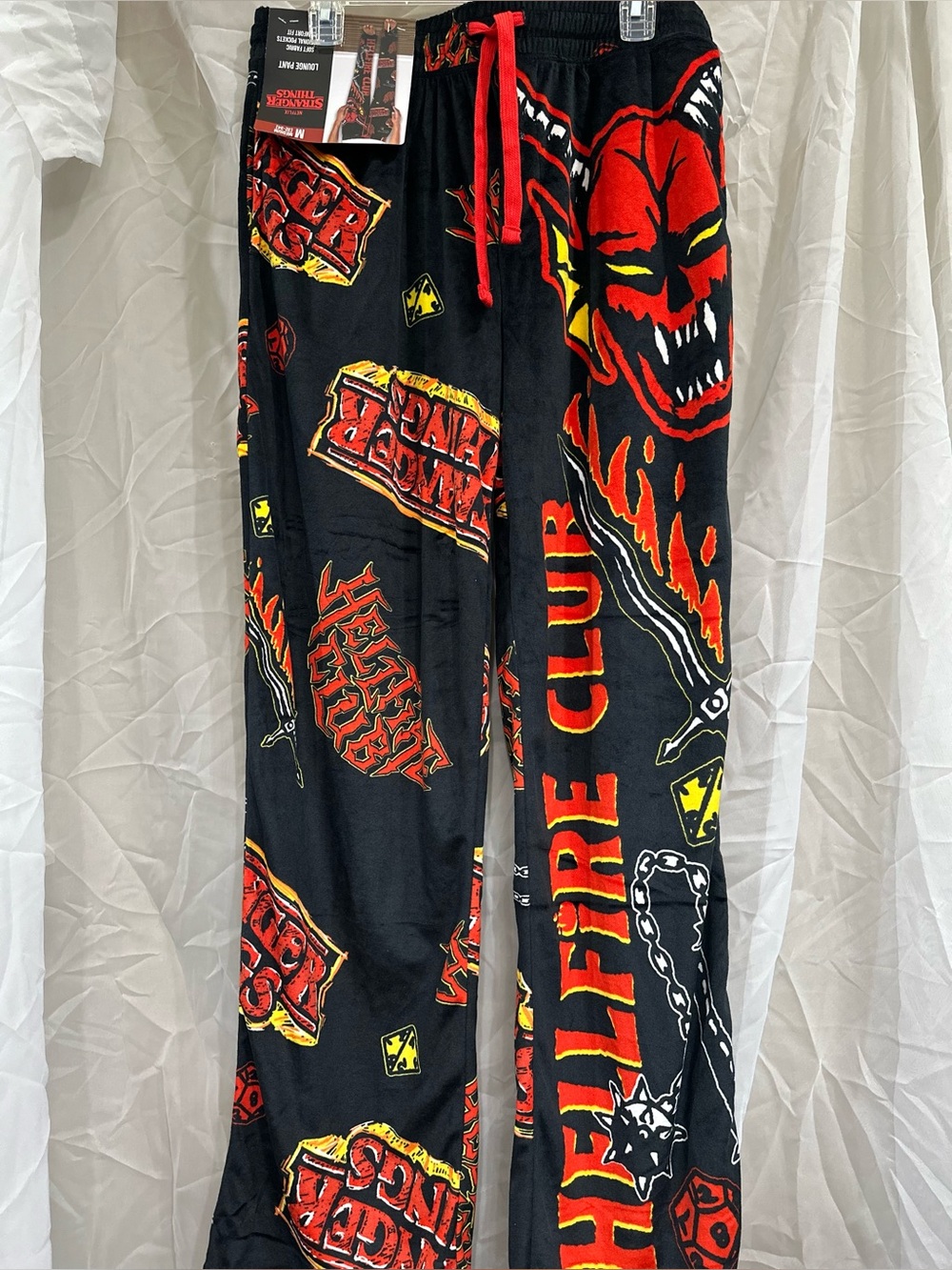 NWT Stranger Things Hellfire Club Graphic Black & Red Men's Lounge Pants